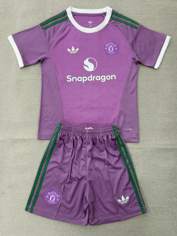 26-27 Man Utd Pink Goalkeeper Kids Soccer Jersey