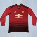 2018-2019 Man Utd Home Long Sleeve Retro Soccer Jersey (长袖)