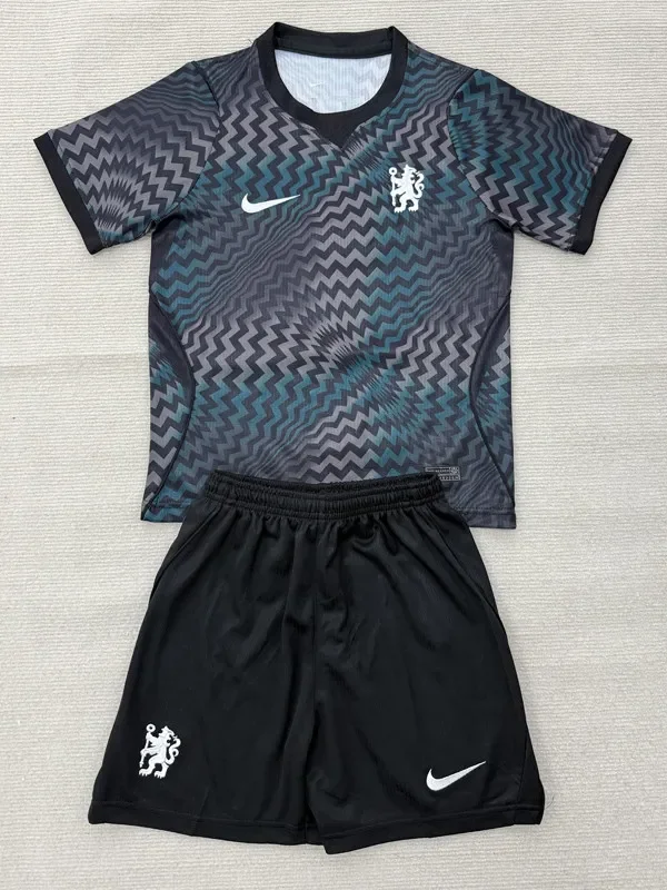 26-27 CHE Black Goalkeeper Kids Soccer Jersey