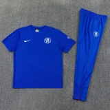 26-27 CHE Fancy blue Short shirts and Long trousers Suit (圆领)