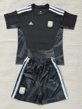 26-27 Aston Villa Black Goalkeeper Kids Soccer Jersey