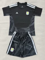 26-27 Aston Villa Black Goalkeeper Kids Soccer Jersey
