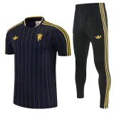26-27 Man Utd Black Short shirts and Long trousers Suit (圆领)
