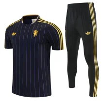 26-27 Man Utd Black Short shirts and Long trousers Suit (圆领)