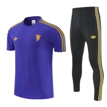 26-27 Man Utd Purple Short shirts and Long trousers Suit (圆领)