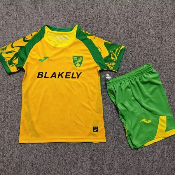 26-27 Norwich City Home Kids Soccer Jersey