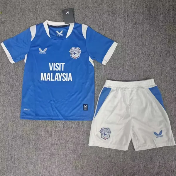 26-27 Cardiff City Home Kids Soccer Jersey