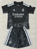 26-27 RMA Black Goalkeeper Kids Soccer Jersey