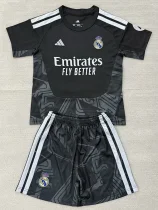 26-27 RMA Black Goalkeeper Kids Soccer Jersey