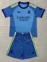 26-27 RMA Lake blue Goalkeeper Kids Soccer Jersey