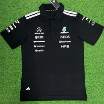 2026 Mercedes Black Polo Racing Suit (Football Jersey Size)(有领)