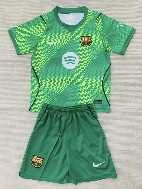 26-27 BAR Green Goalkeeper Kids Soccer Jersey