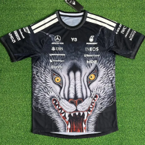 2026 Mercedes Black T-Shirts Racing Suit (Football Jersey Size)大狼头(圆领)