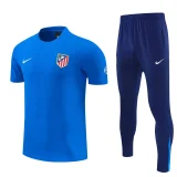 26-27 ATM Fancy blue Short shirts and Long trousers Suit (圆领)