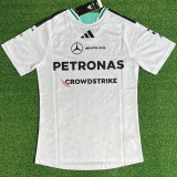 2026 Mercedes White T-Shirts Racing Suit (Slim-fit style)(圆领)球员