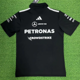 2026 Mercedes Black Polo Racing Suit (Football Jersey Size)(有领)