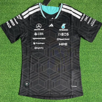 2026 Mercedes Black T-Shirts Racing Suit (Slim-fit style)(圆领)球员