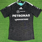 2026 Mercedes Black T-Shirts Racing Suit (Slim-fit style)(圆领)球员