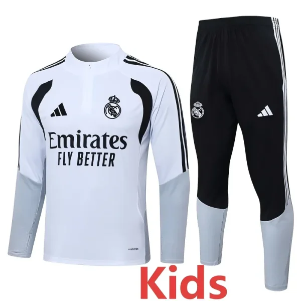 26-27 RMA White Kids Half Pull Tracksuit #E26016(童装)(半拉链)