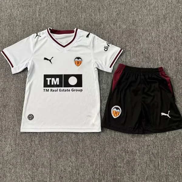 26-27 Valencia Home Kids Soccer Jersey