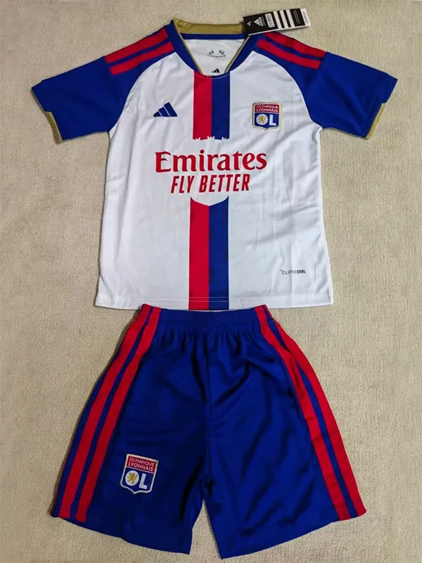 26-27 Lyon Home Kids Soccer Jersey