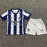 26-27 Real Sociedad Home Kids Soccer Jersey