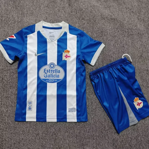 26-27 La Coruna Home Kids Soccer Jersey