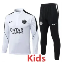 26-27 PSG White Kids Half Pull Tracksuit #E26039(童装)(半拉链)