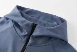 26-27 PSG Grey Blue Hoodie Jacket Tracksuit #01