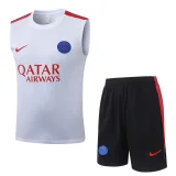 26-27 PSG White Tank top and shorts suit #D26039