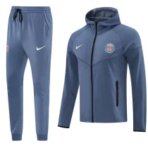 26-27 PSG Grey Blue Hoodie Jacket Tracksuit #01