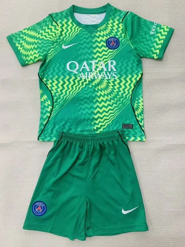 26-27 PSG Green Goalkeeper Kids Soccer Jersey