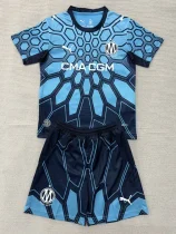 26-27 Marseille Blue Goalkeeper Kids Soccer Jersey
