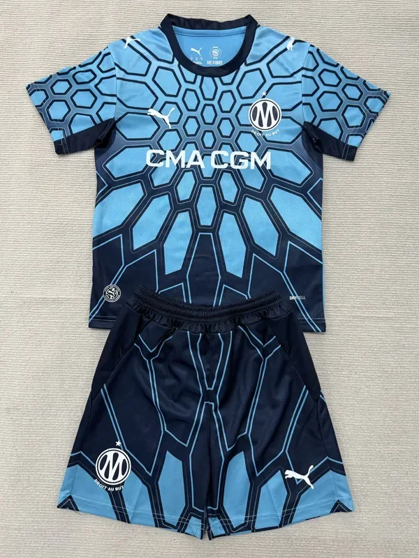 26-27 Marseille Blue Goalkeeper Kids Soccer Jersey
