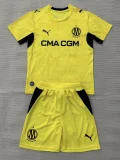 26-27 Marseille Yellow Goalkeeper Kids Soccer Jersey