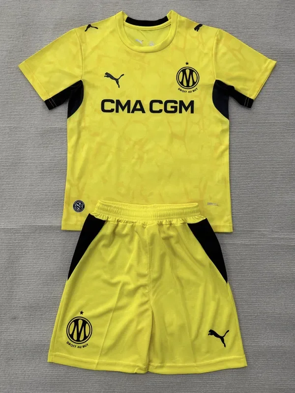 26-27 Marseille Yellow Goalkeeper Kids Soccer Jersey