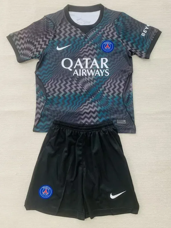 26-27 PSG Black Goalkeeper Kids Soccer Jersey
