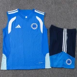 26-27 Cruzeiro Fancy blue Tank top and shorts suit #D26006