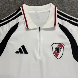 26-27 River Plate White Polo Short Sleeve (半拉链)
