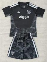 26-27 Ajax Black Goalkeeper Kids Soccer Jersey