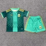 26-27 Argentina Messi Farewell Match Green Kids Soccer Jersey