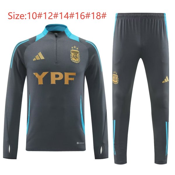 24-25 Argentina High Quality Kids Half Pull Tracksuit