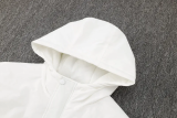 24-25 White Hooded Windbreaker Fabric Cotton Coat 光板