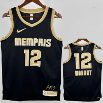 23-24 Grizzlies MORANT #12 Black Glory Edition Top Quality Hot Pressing NBA Jersey 23-24 Grizzlies MORANT #12 Black Glory Edition Top Quality Hot Pressing NBA Jersey