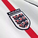 2002 England Home White Retro Soccer Jersey