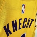 24-25 Lakers KNECHT #4 Yellow Top Quality Hot Pressing NBA Jersey(圆领)