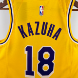 22-23 LAKERS KAZUHA #18 Yellow Top Quality Hot Pressing NBA Jersey