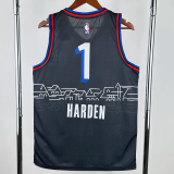 20-21 76ERS HARDEN #1 Black City Edition Top Quality Hot Pressing NBA Jersey