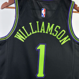 23-24 Pelicans MILLIAMSON #1 Black City Edition Top Quality Hot Pressing NBA Jersey