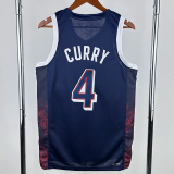 2024 Olympic Game USA CURRY # 4 Dark Blue Basketball Jersey